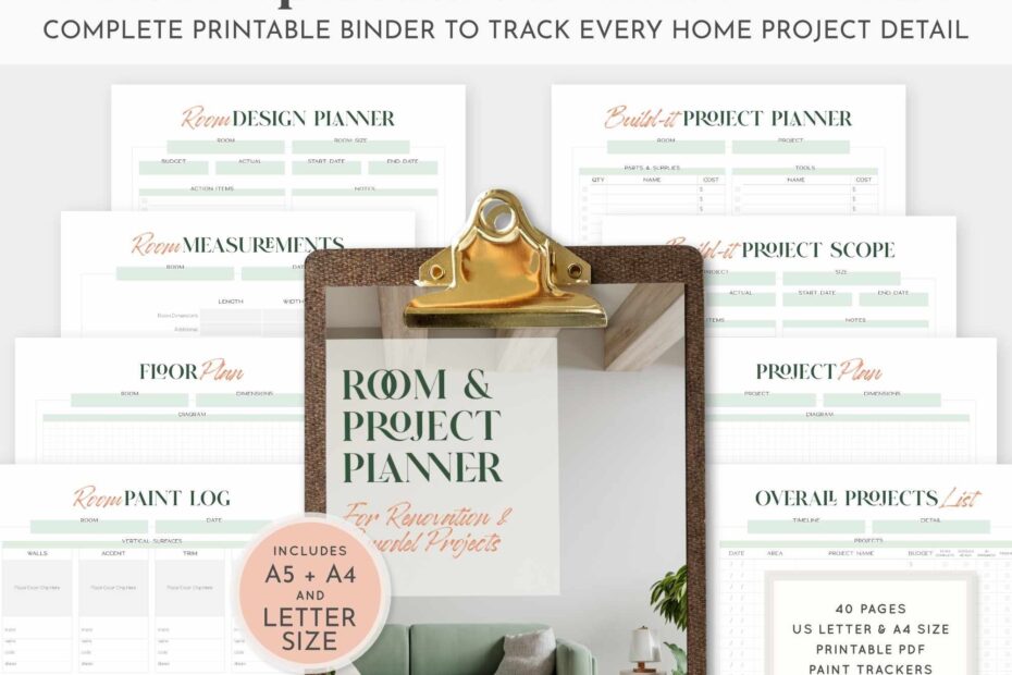 Room Project Planner Printable Bundle RunawayShea Paint pixels