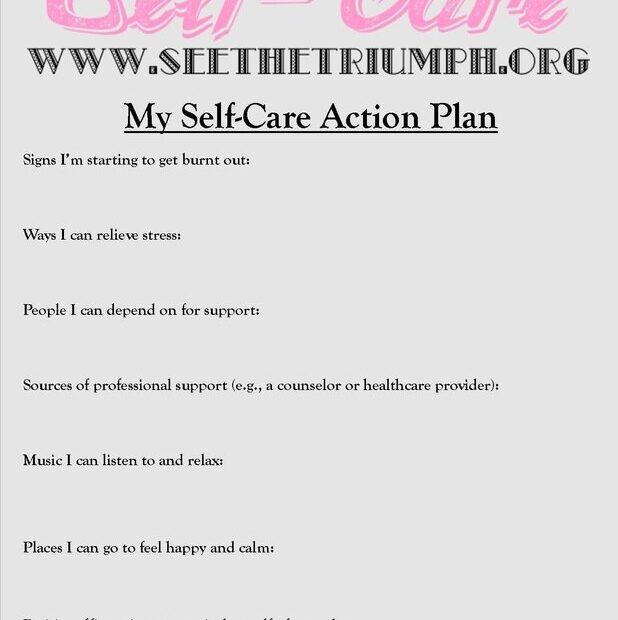 Self care Plan Worksheet Pdf