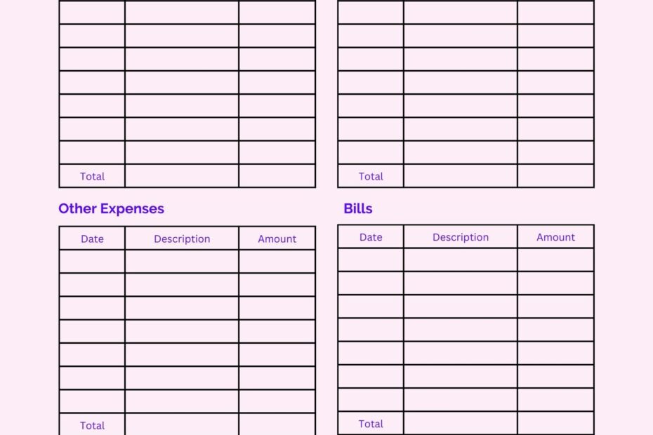 Simple Monthly Budget Printable Digital Download Pretty Buget Planner