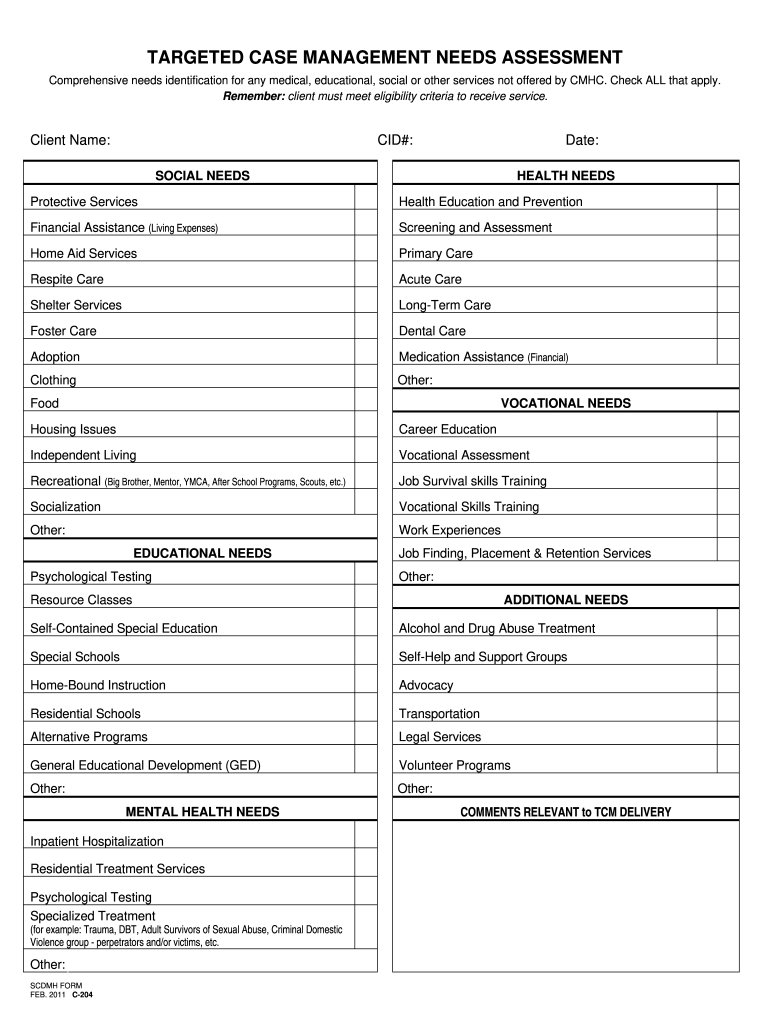 Social Work Case Management Template Fill Online Printable Fillable 