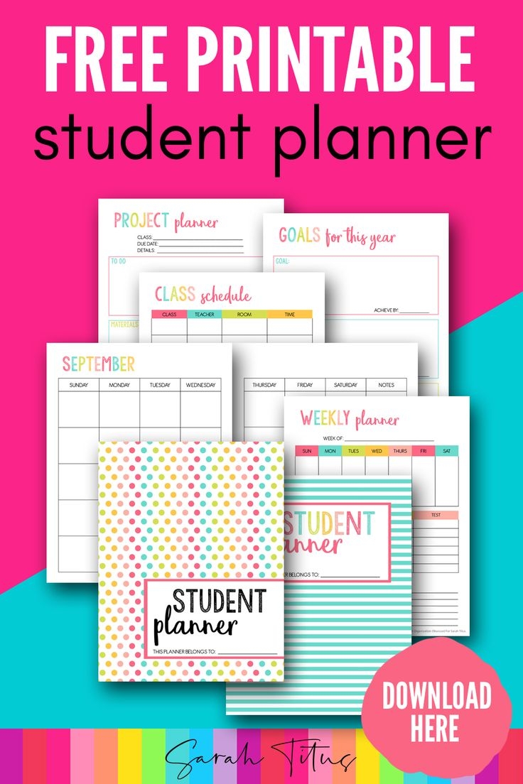 Student Planner Free Printable Printable Word Searches
