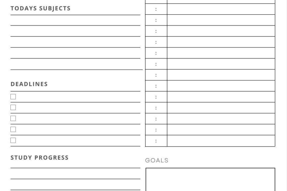 Study Planner Printable Study Planner Assignment Tracker Grade Tracker
