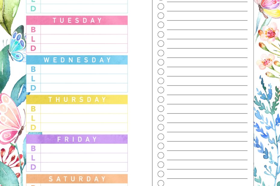 Template Printable Weekly Meal Planner Twinfopt