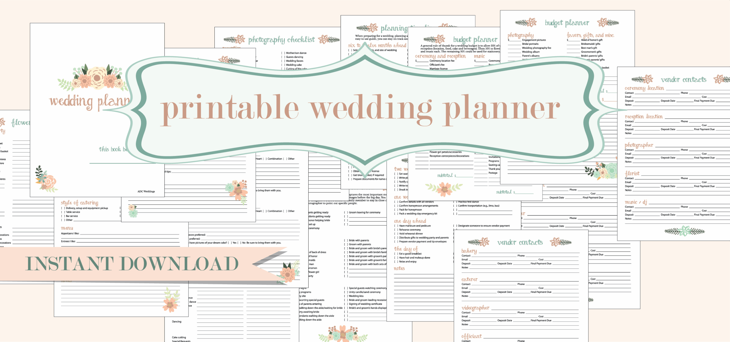 The Joy Of Planning Your Wedding With Free Printable Wedding Planner 