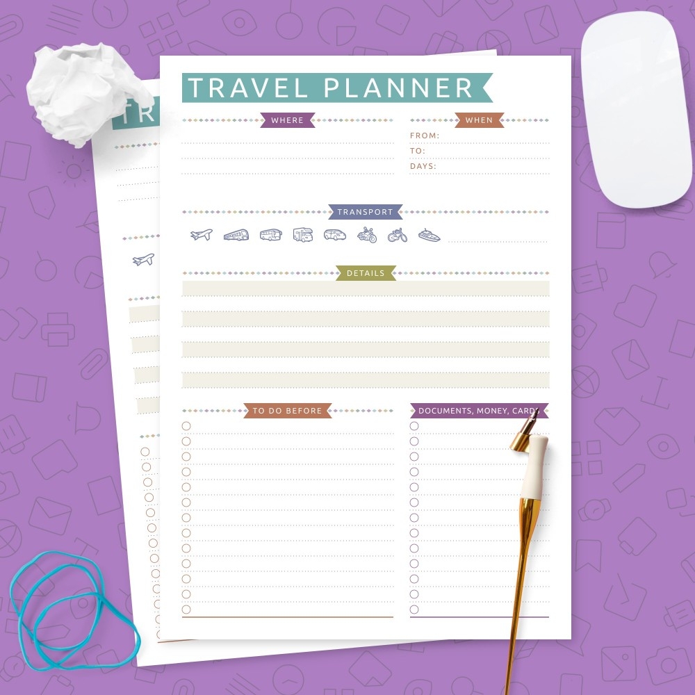 Travel Planner Template Pdf Infoupdate
