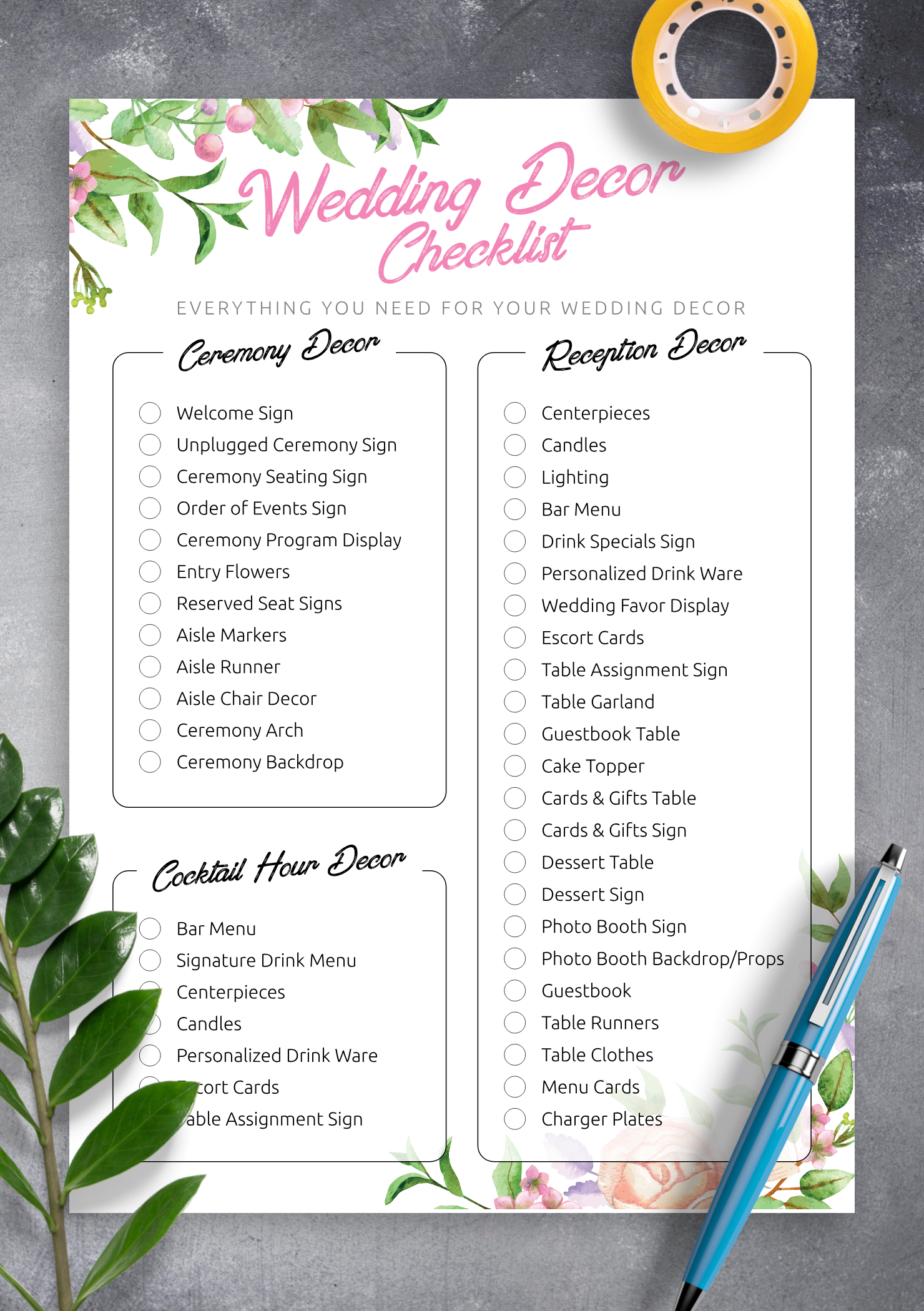 Wedding Checklist Printable Pdf Free Printable Wedding