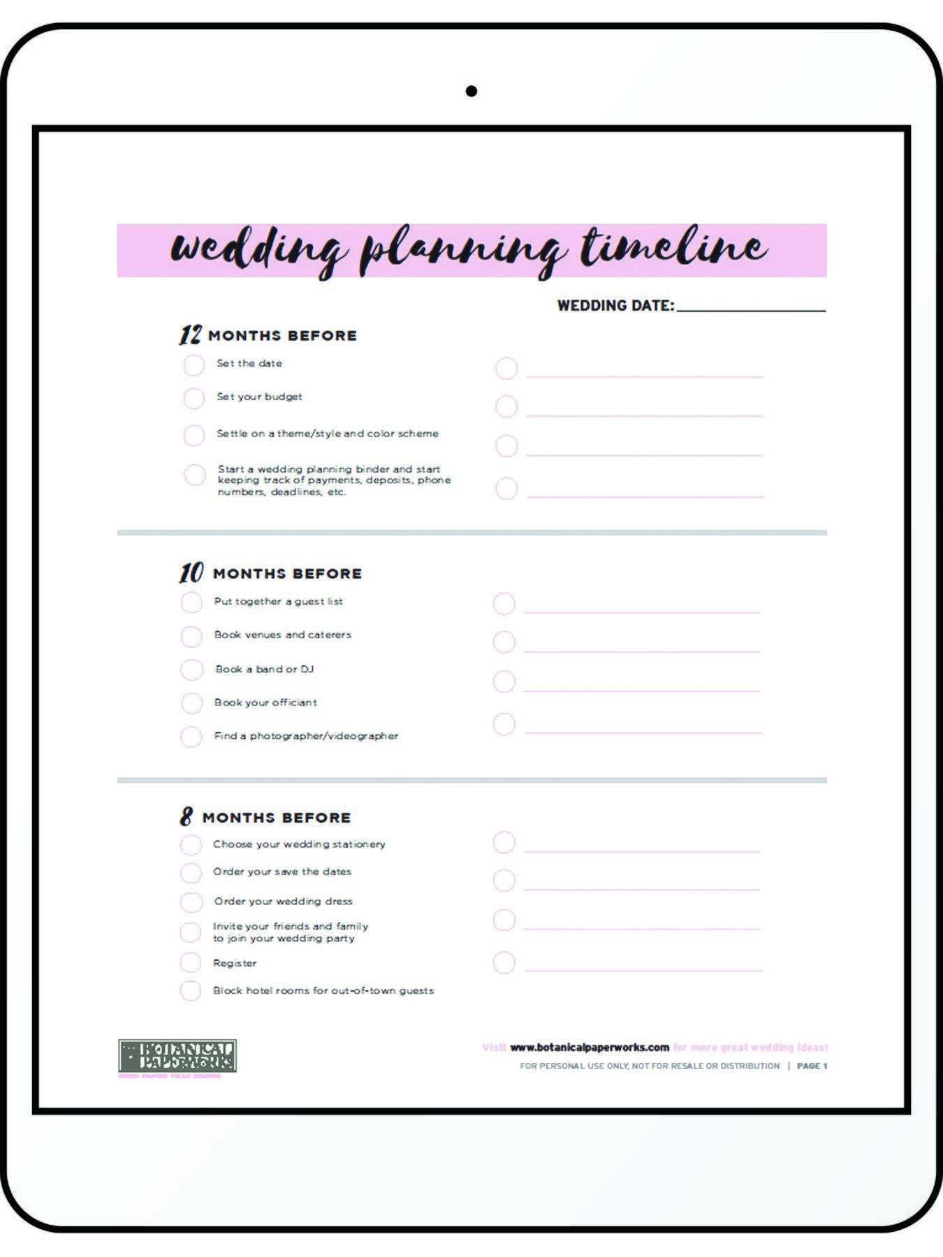 Wedding Planning Printables Free Templates To Keep You Organized