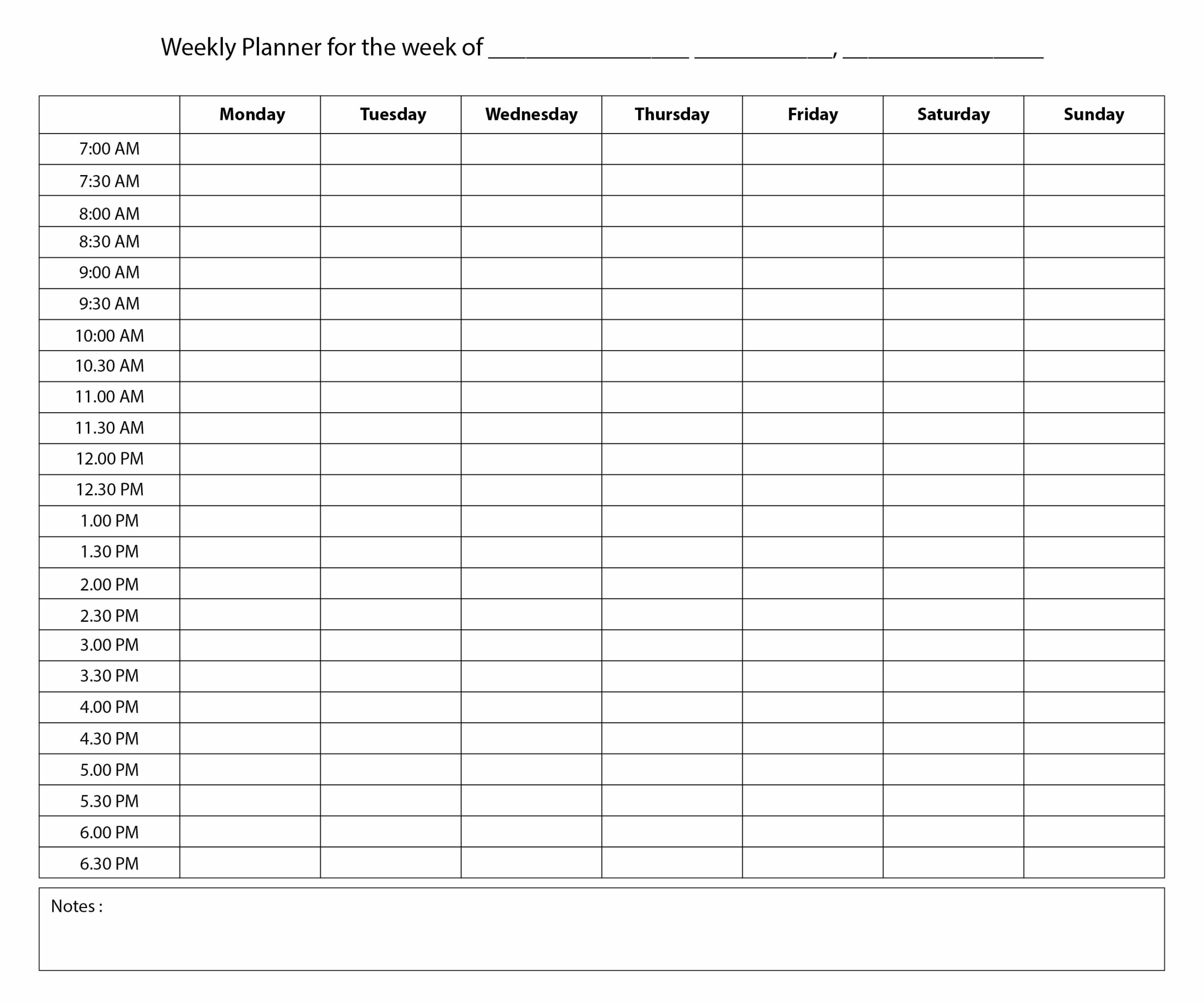 Weekly Hourly Planner 10 Free PDF Printables Printablee