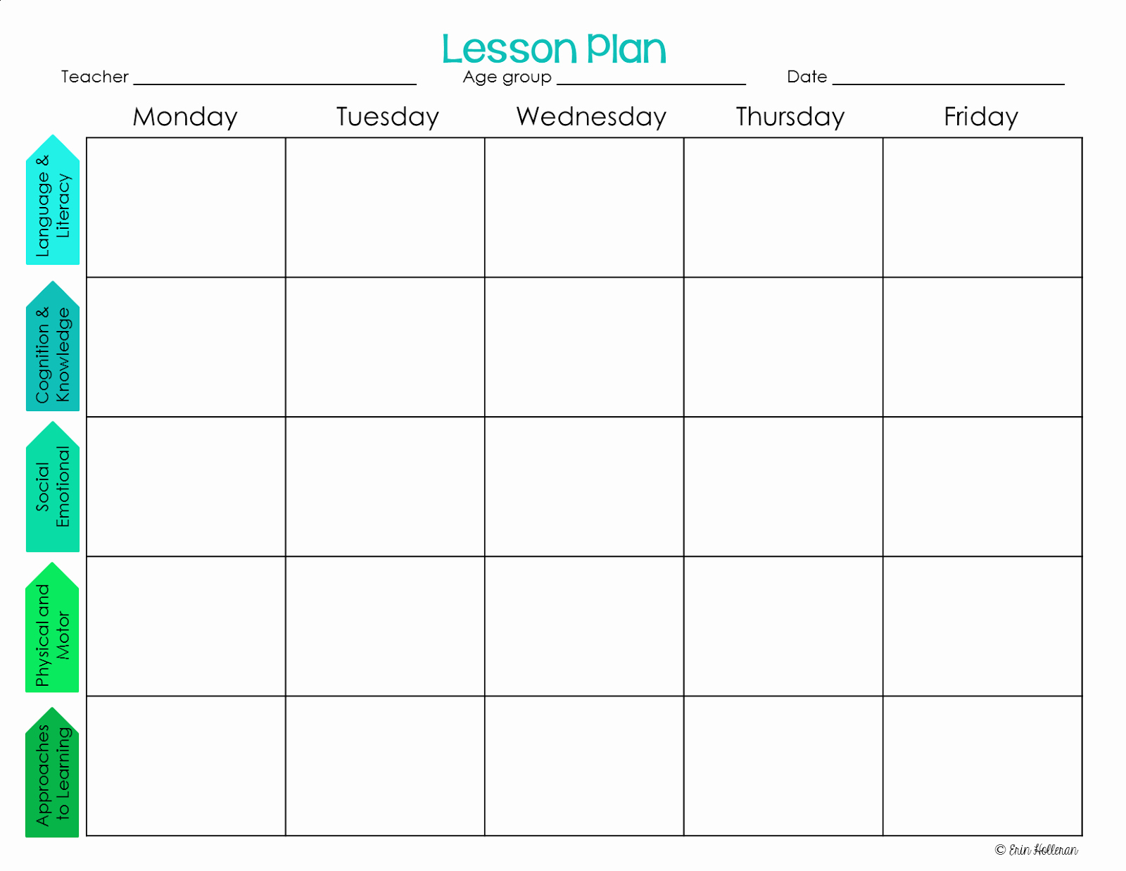 Weekly Lesson Plan Blank Template Calendar Template Printable Bilarasa