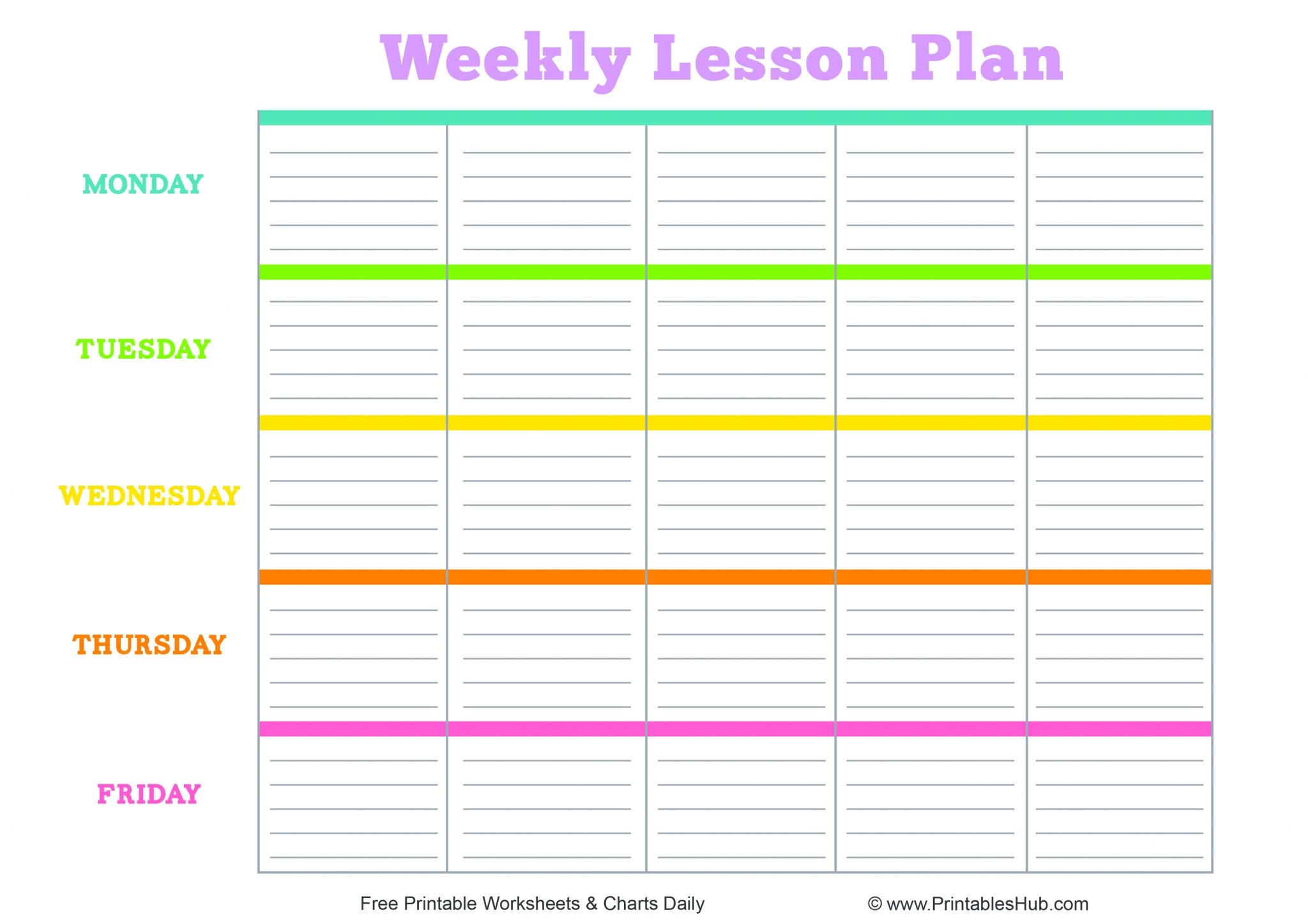 Weekly Lesson Plan Template Pdf Weekly Lesson Plan Template Lesson 