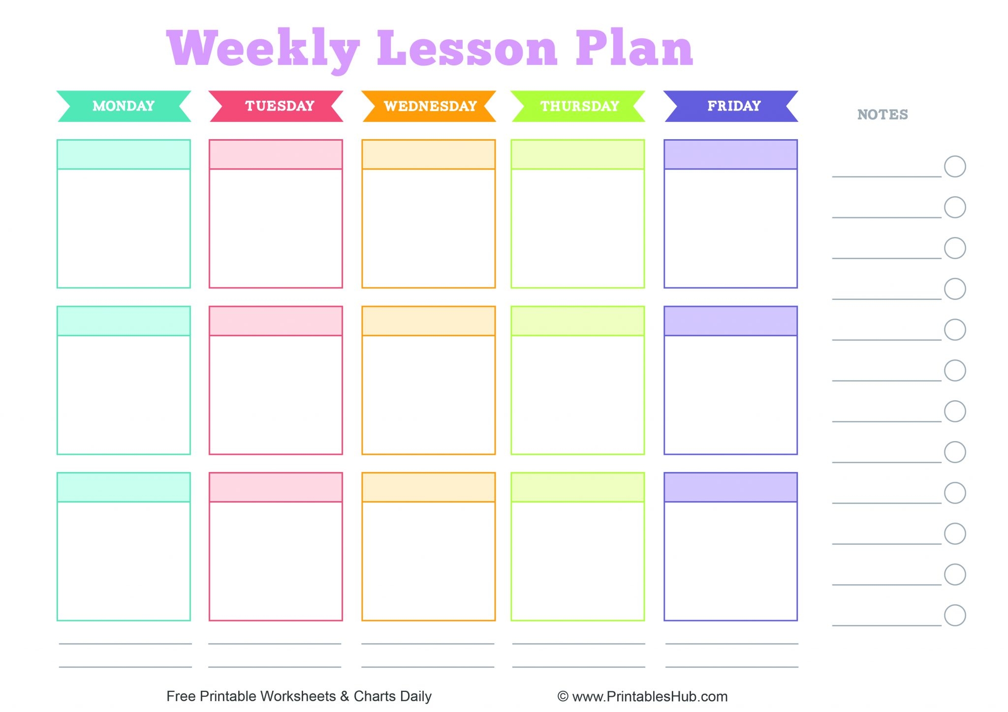 Weekly Lesson Plan Template Printable Printable World Holiday Bilarasa