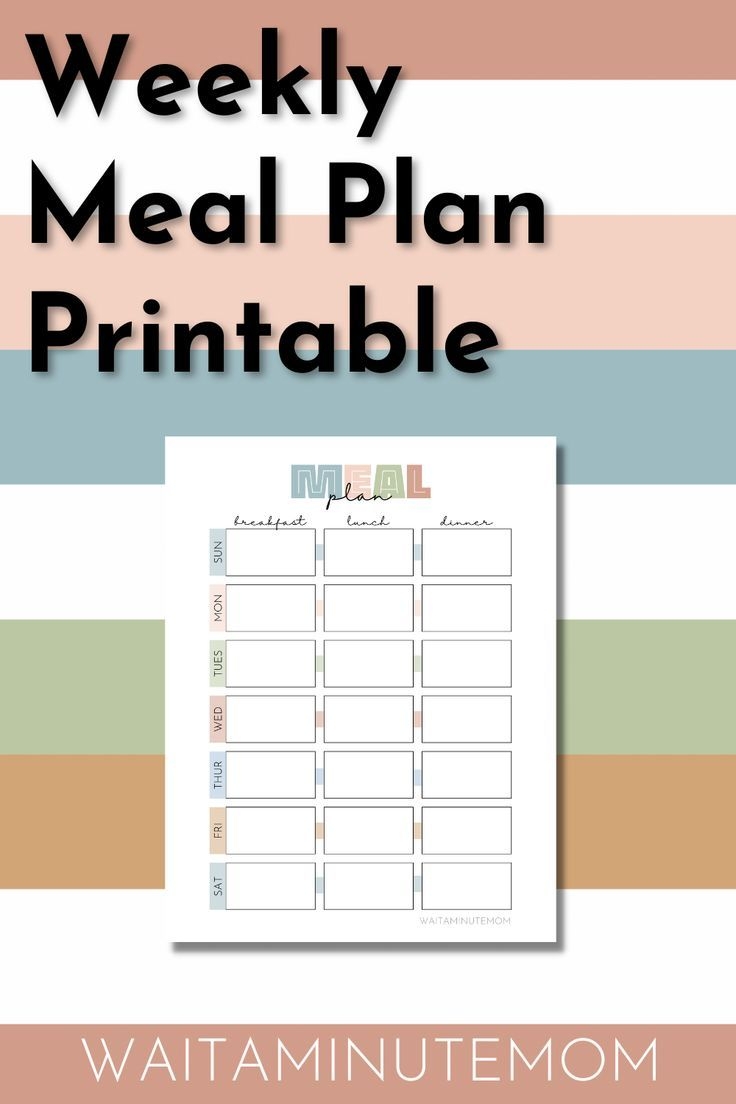 Weekly Meal Plan Printable Weekly Menu Plan Printable Menu Plan 