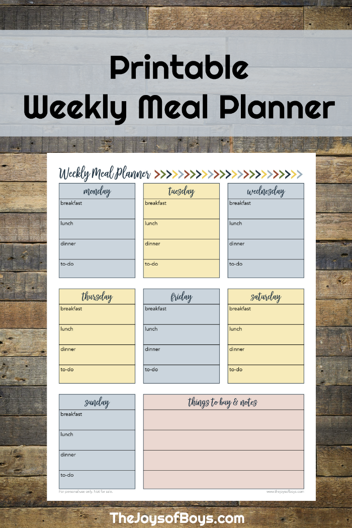 Weekly Meal Planner Printable