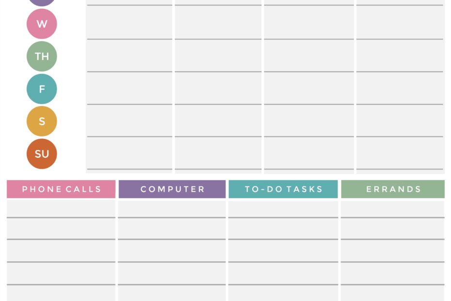 Weekly Planning Sheet Simply Squared Away