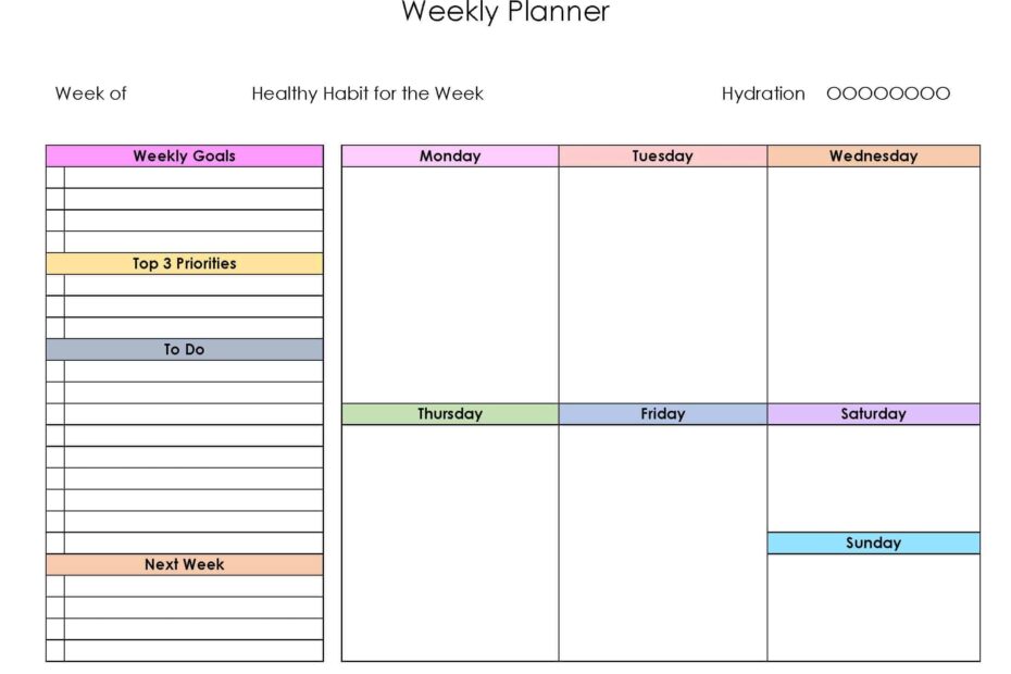 Weekly Printable Planner Calendar Printables