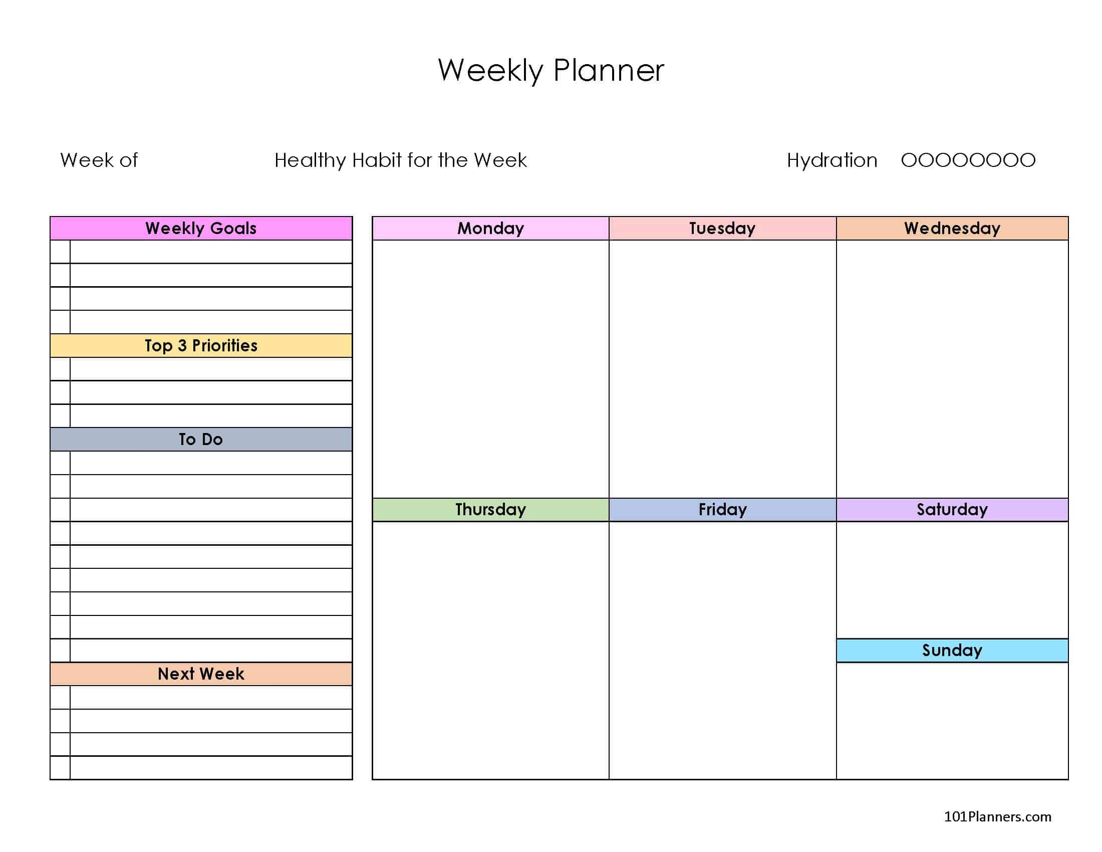 Weekly Printable Planner Calendar Printables Weekly Printable Planner Calendar Printables