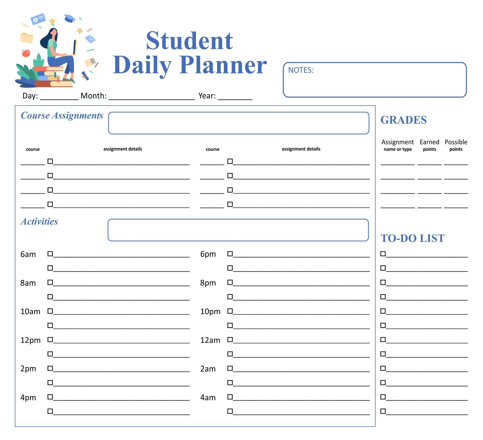 Weekly Student Planner Printable Pdf Free Printable W Vrogue co
