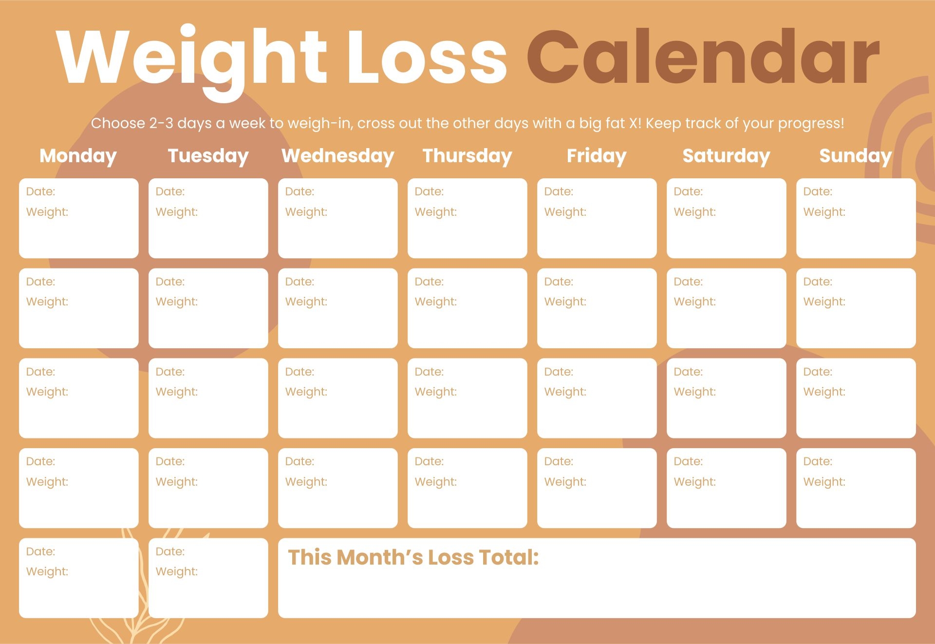 Weight Loss Planner 10 Free PDF Printables Printablee