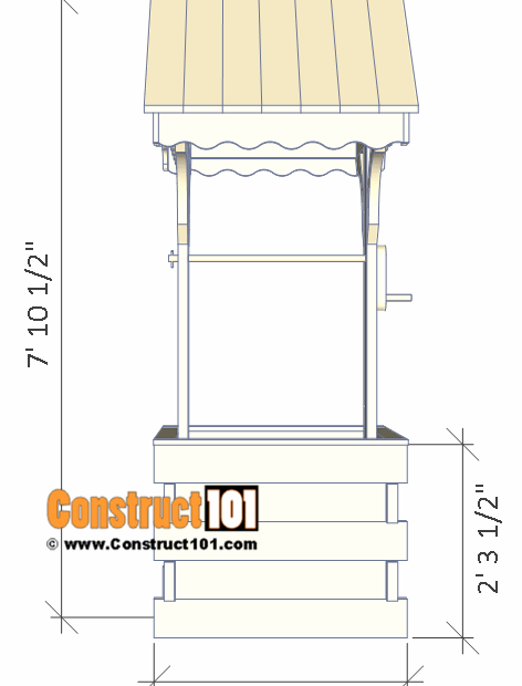 Wishing well plans front view Construct101