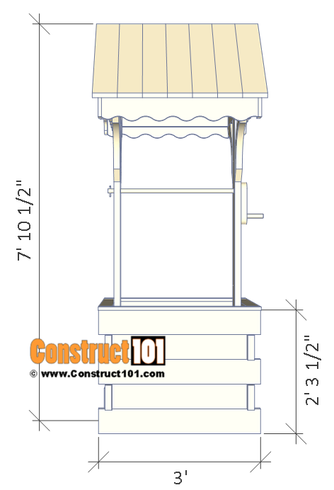 Wishing well plans front view Construct101