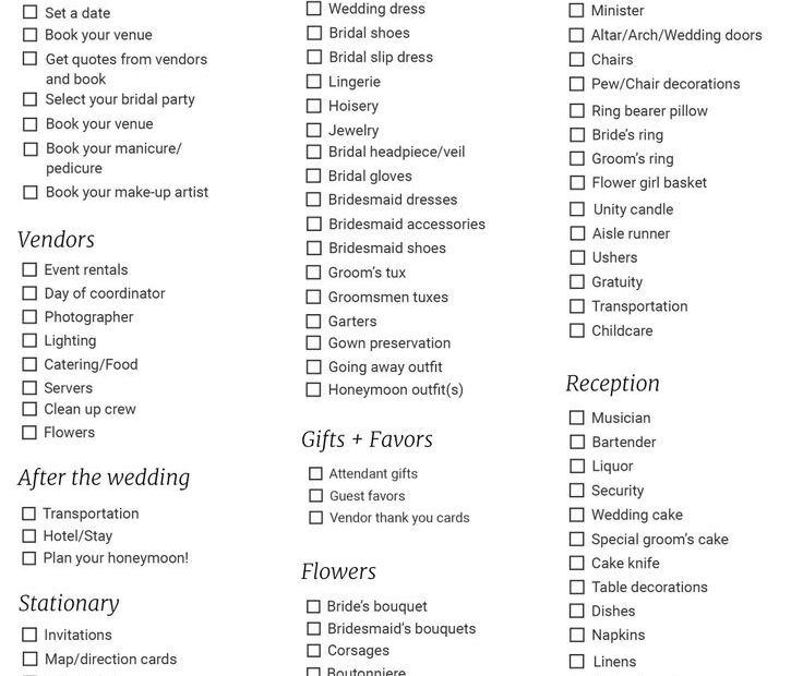 Wonder Wedding Checklist Photo 1 pdf Wedding Checklist Wedding