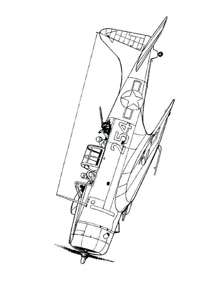 Ww2 Plane Coloring Page Free Printable PDF 